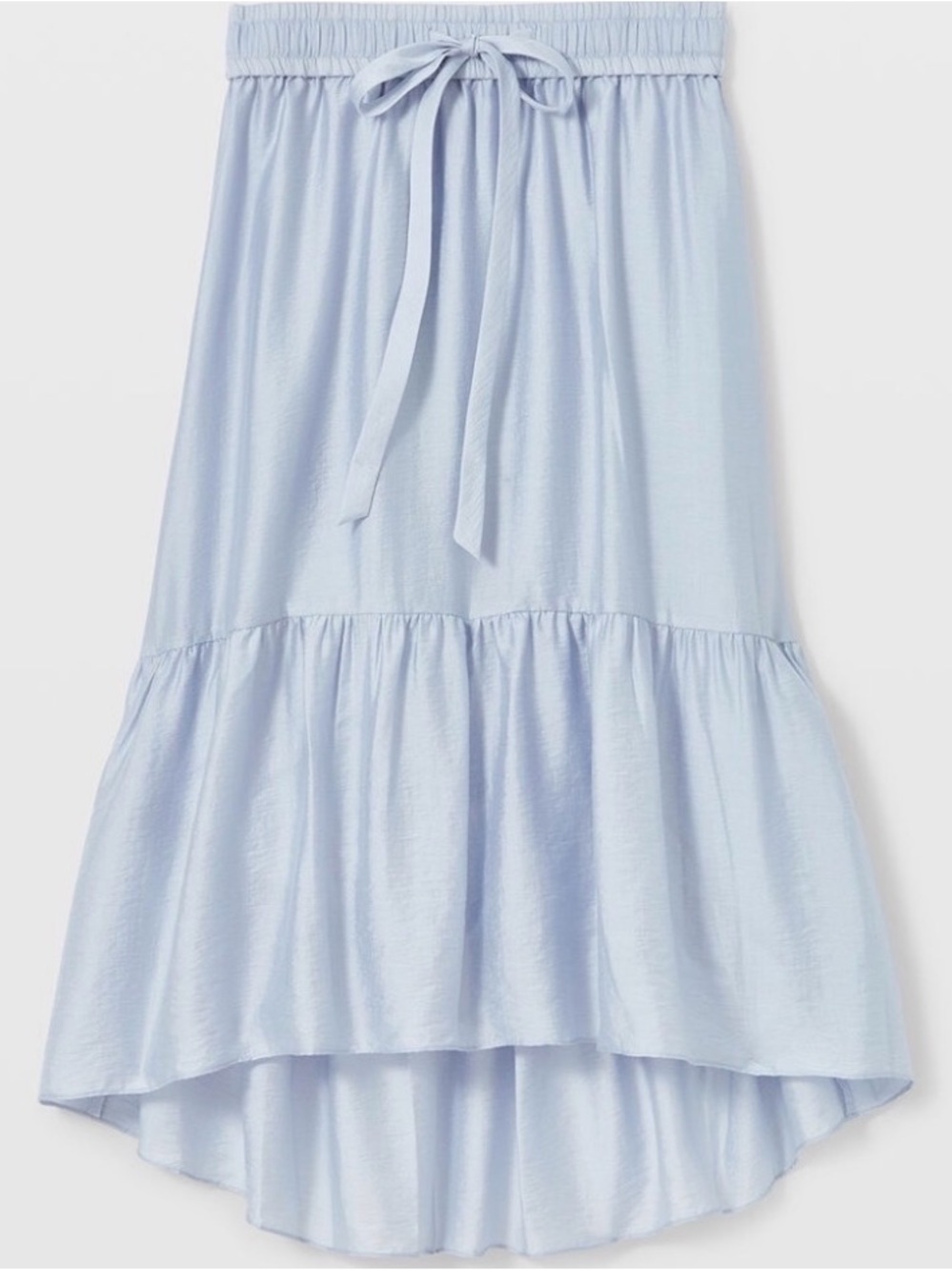 Club Monaco Light Blue High-Low Tiered Drawstring Skirt | Size XS